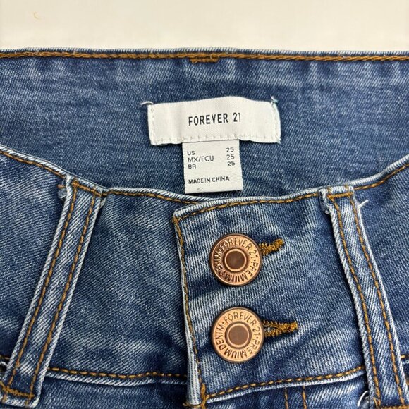 Forever 21 Skinny Women's size 25 Medium Wash Blue Denim Jeans - Picture 2 of 4